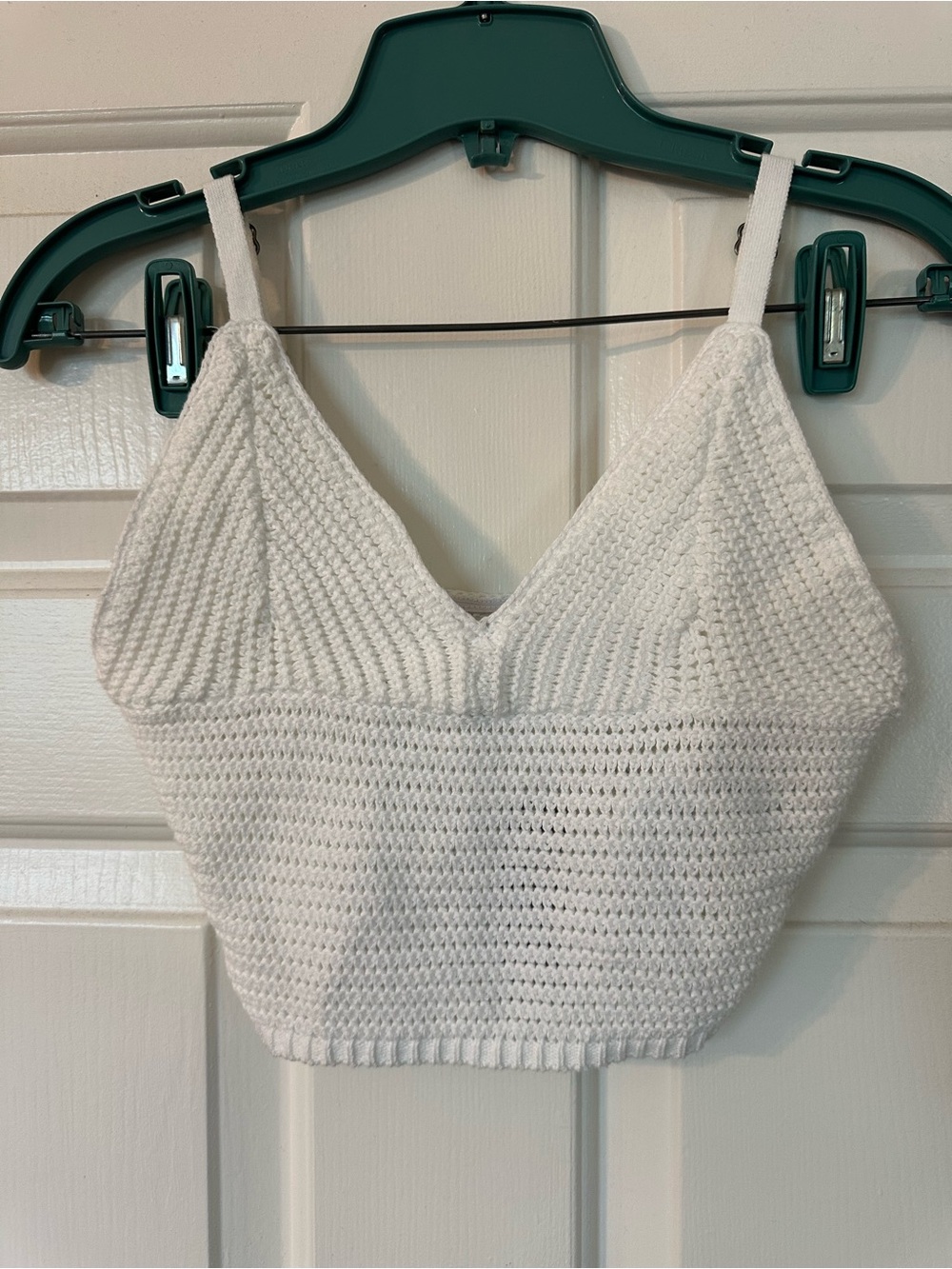 Hollister White Open-Knit Cami Tank
